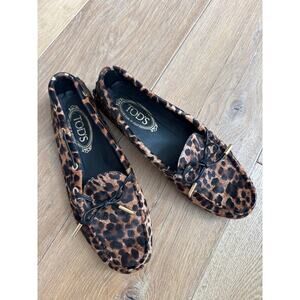 Tod’s Leopard Print Gommino Loafers